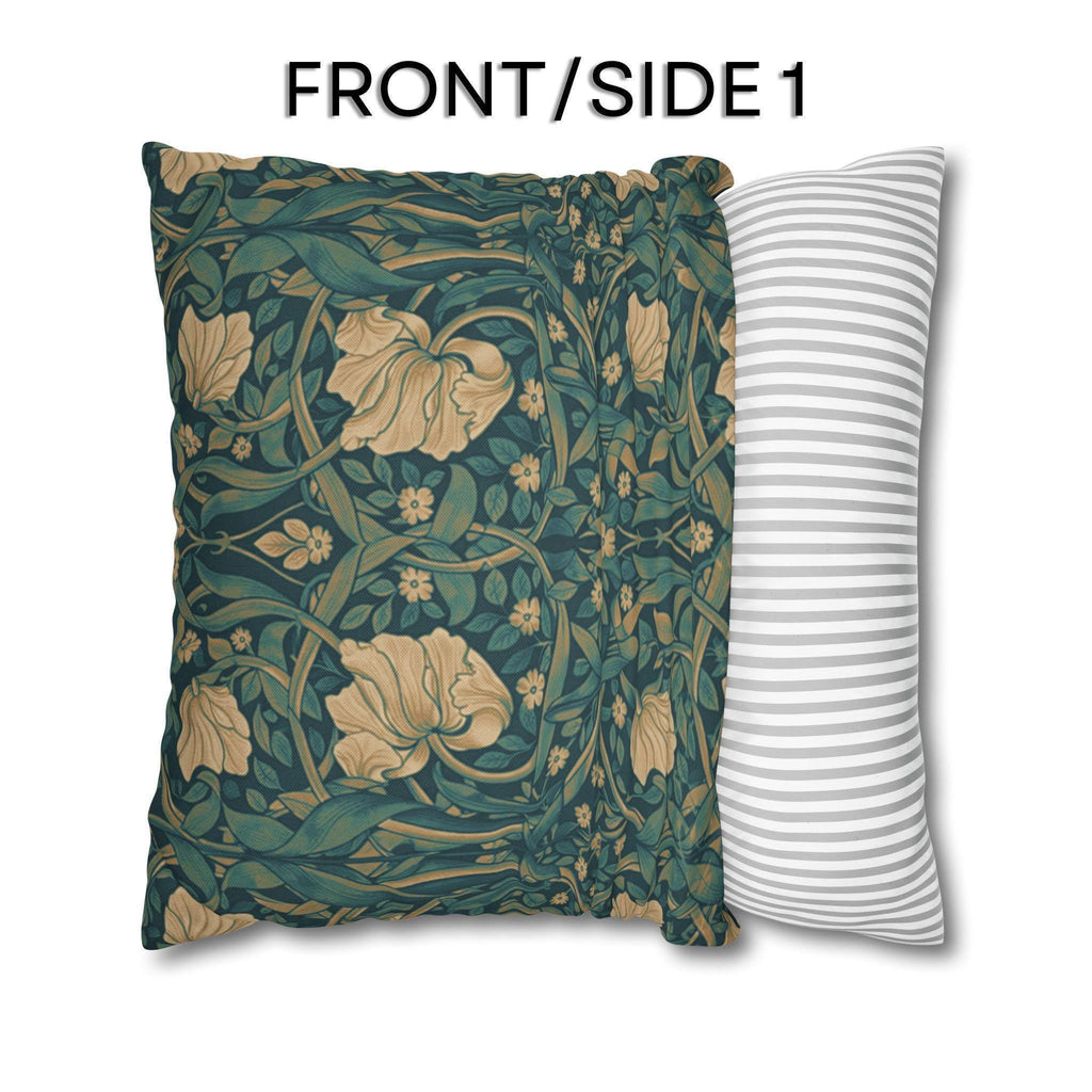 William Morris Midnight-Teal Champagne Pillow Cover: Vintage Pimpernel Reconstructed