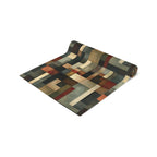 Geometric Abstract Table Runner: Earthy Muted Tones, Modern Rustic Decor, Hand-painted Effect