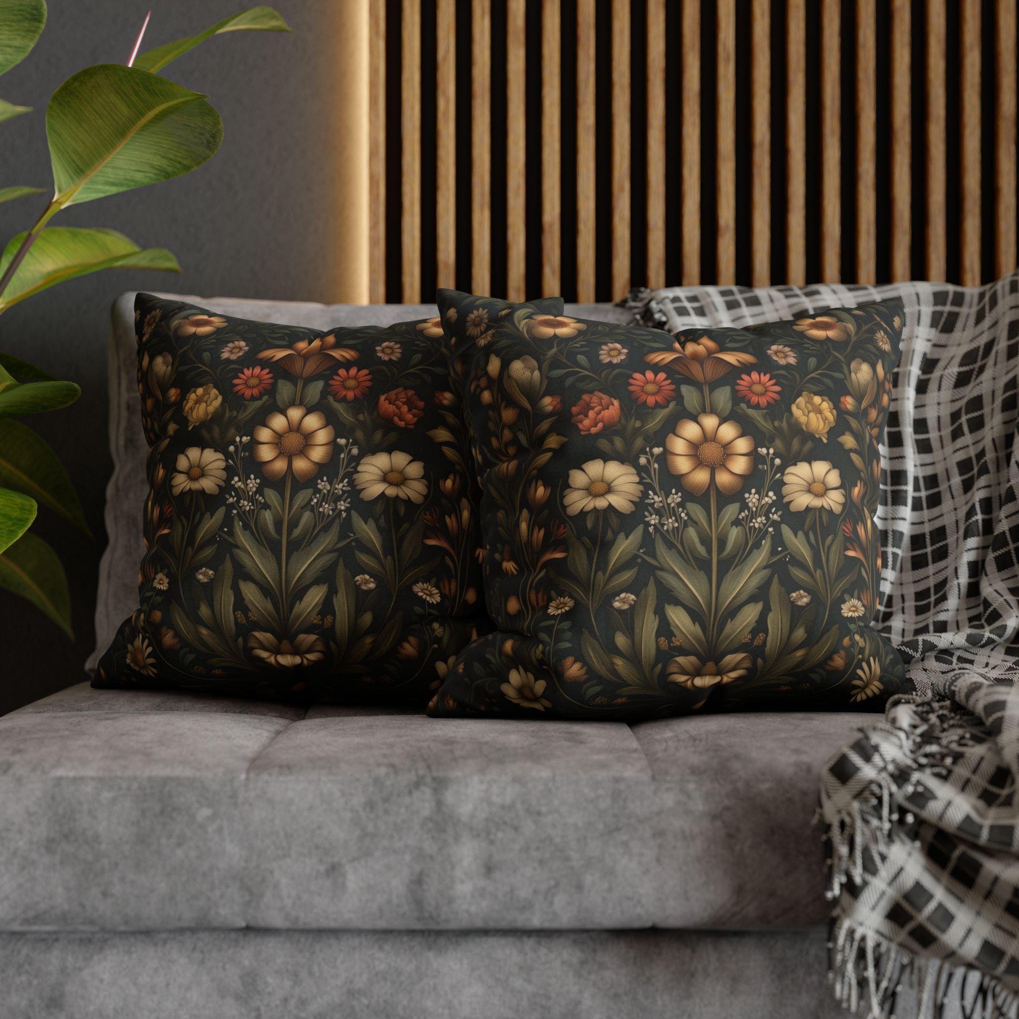 William Morris Inspired Throw Pillow Cover: Spring Garden Botanicals