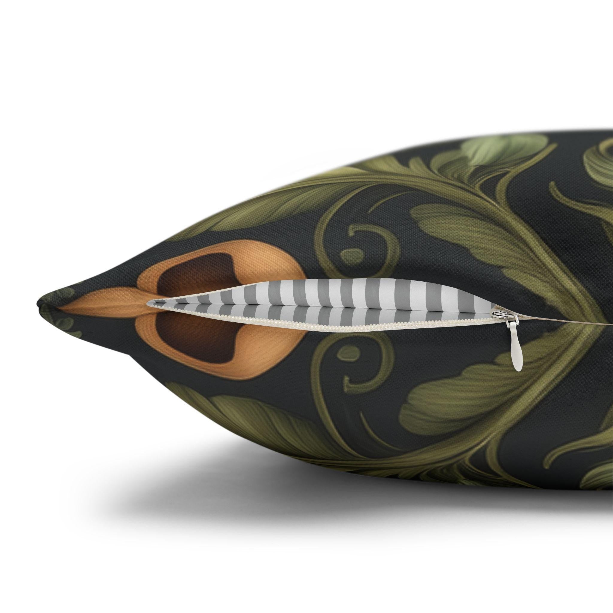 William Morris Inspired Hummingbird Floral Pillow Cover: Arts and Crafts Garden Accent