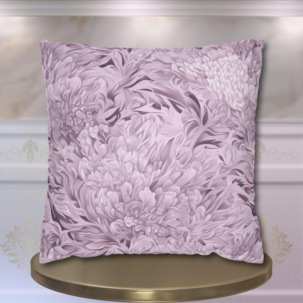 William Morris Inspired Pillow Cover: Modern Lavender Marigold Botanical, Zoomed-In Pattern