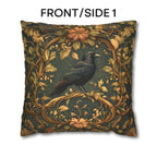 Autumn Crow Pillow Cover: Moody Botanical Fall & Halloween Decor