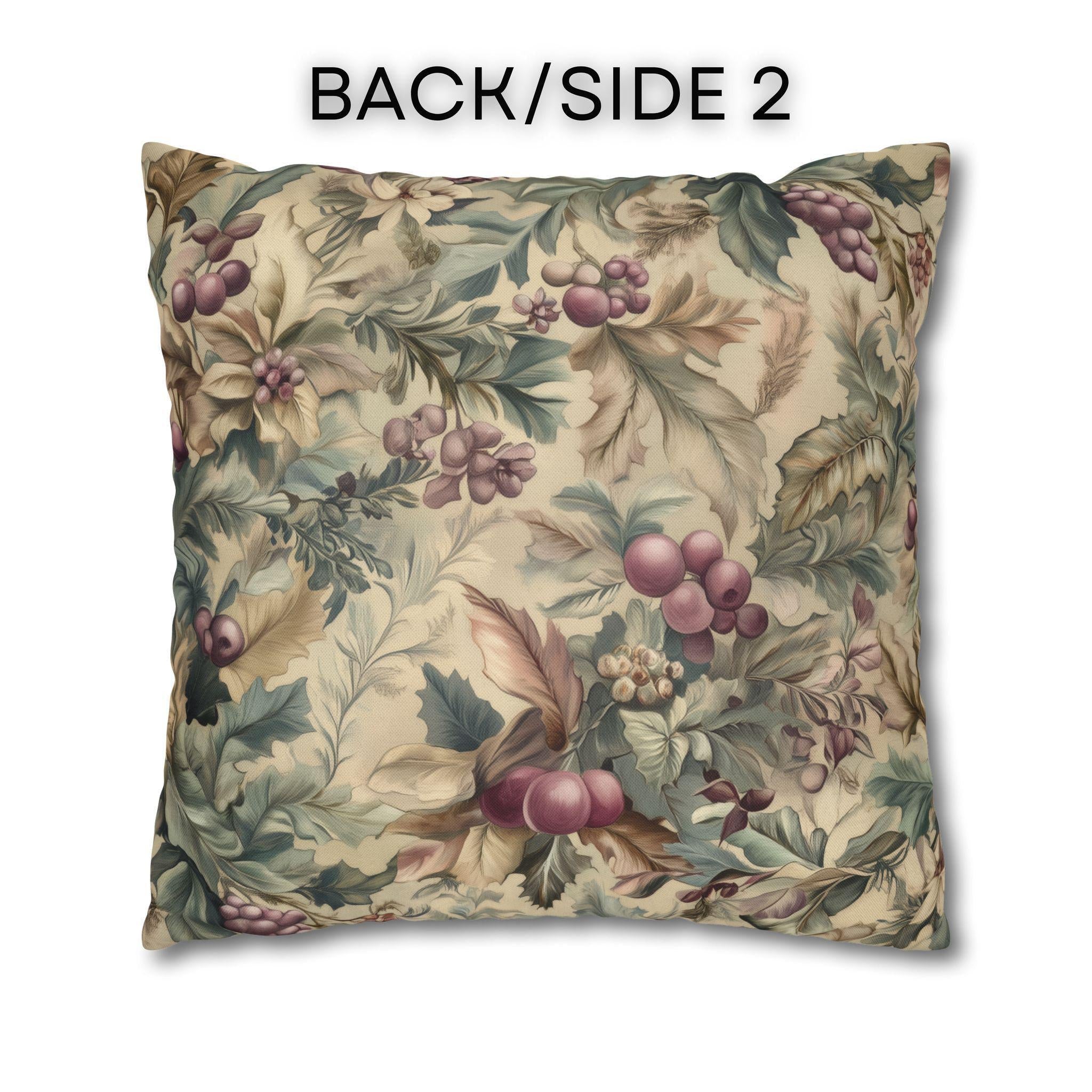 William Morris Christmas Pillow Cover: Holly Berry Arts & Crafts Style