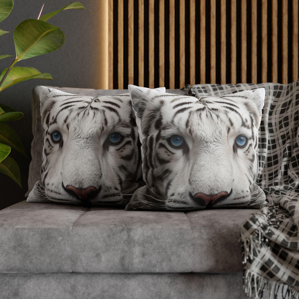 White Tiger Pillow Cover: Bold Wildlife Accent Cushion, Jungle Safari Decor
