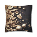 Christmas Pillow Cover: Beige Holiday Motifs, Starry Sky