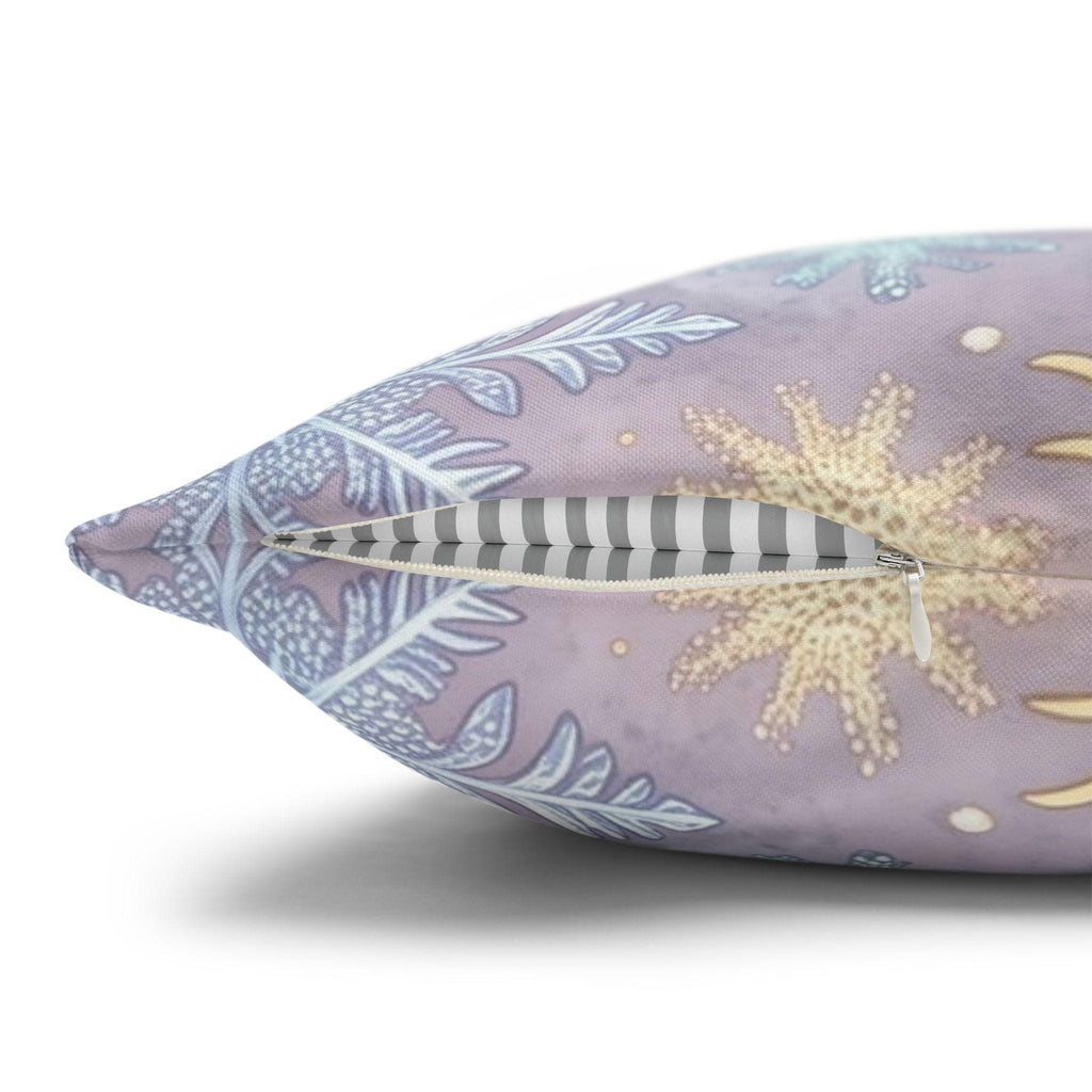 Pastel Snowflake Pillow Cover: Coquette Christmas Decor, Dreamy Lilac Mint Winter