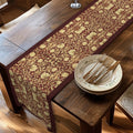 William Morris Table Runner: Burgundy and Champagne Vintage Pimpernel Reconstructed