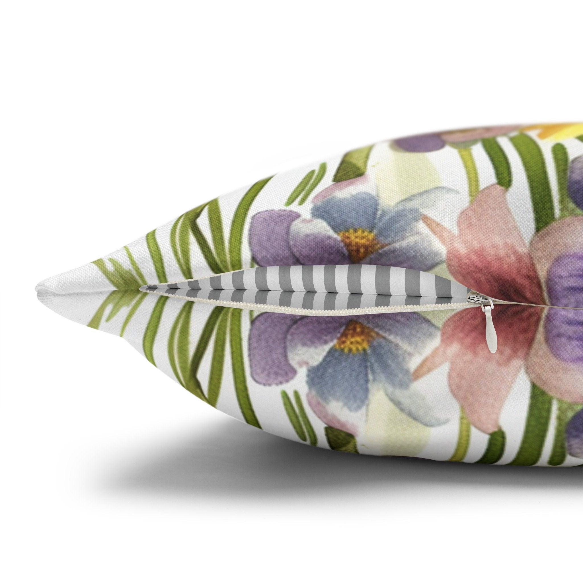 Watercolor Wildflower Pillow Cover: Summer Meadow Boho Cushion for Home Decor