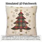 Tartan Christmas Tree Pillow Cover: Rustic Plaid Holiday Cushion Case