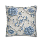 Blue Floral Chinoiserie Pillow Cover: Elegant Home Decor