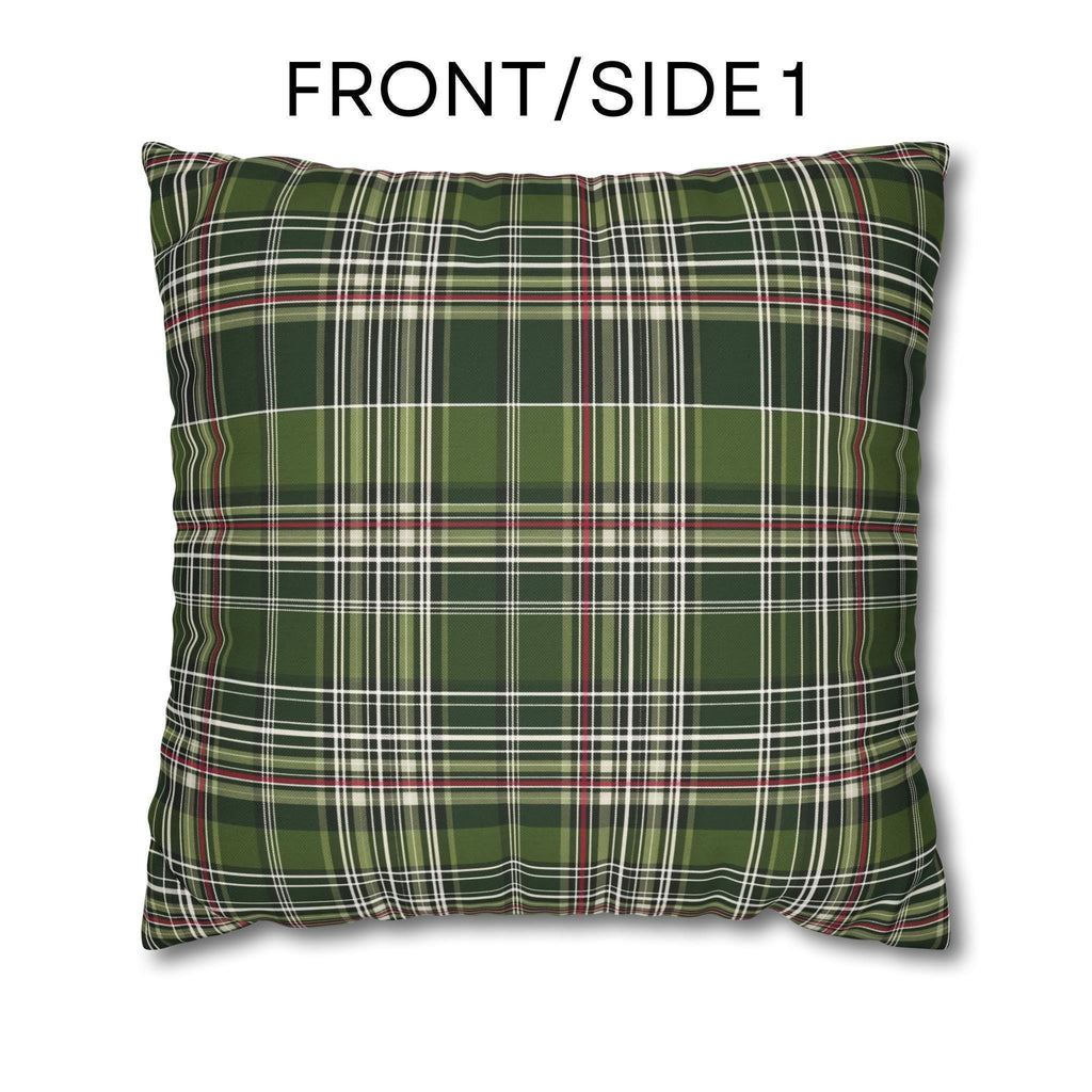 Classic Green Plaid Christmas Pillow Cover: Cozy Holiday Accent for Sofa or Bed