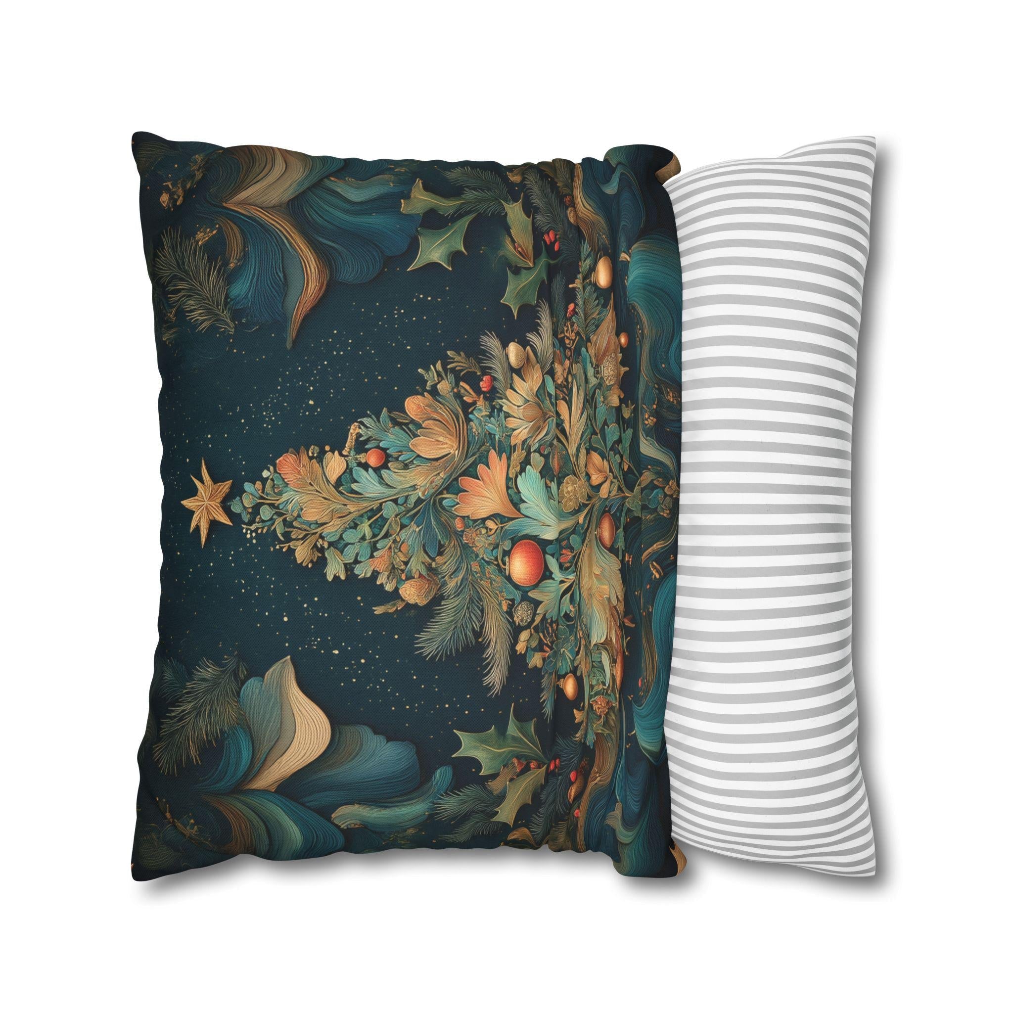 William Morris Inspired Pillow Cover: Antique Tapestry Style Christmas Holiday Decor