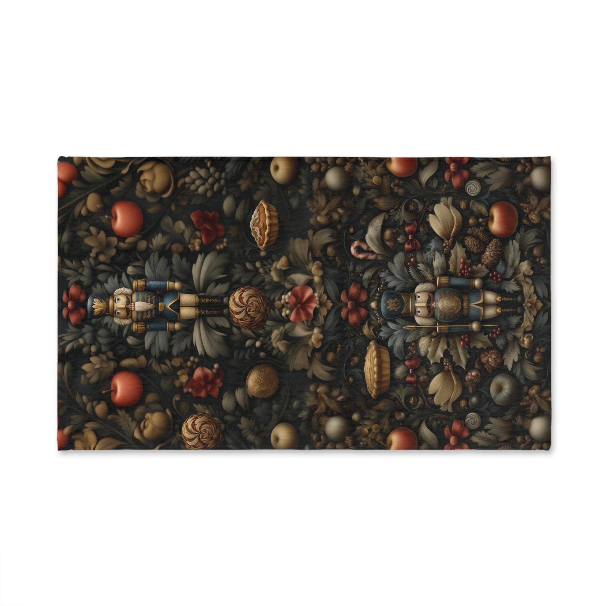 William Morris Nutcracker Christmas Hand Towel: Vintage Style Holiday Tea Towel