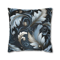 Blue Autumn Leaves Pillow Cover, Floral Pillowcase