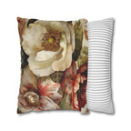 Classic Floral Accent Pillow Cover Rich Warm Tones Nature-Inspired Home Decor