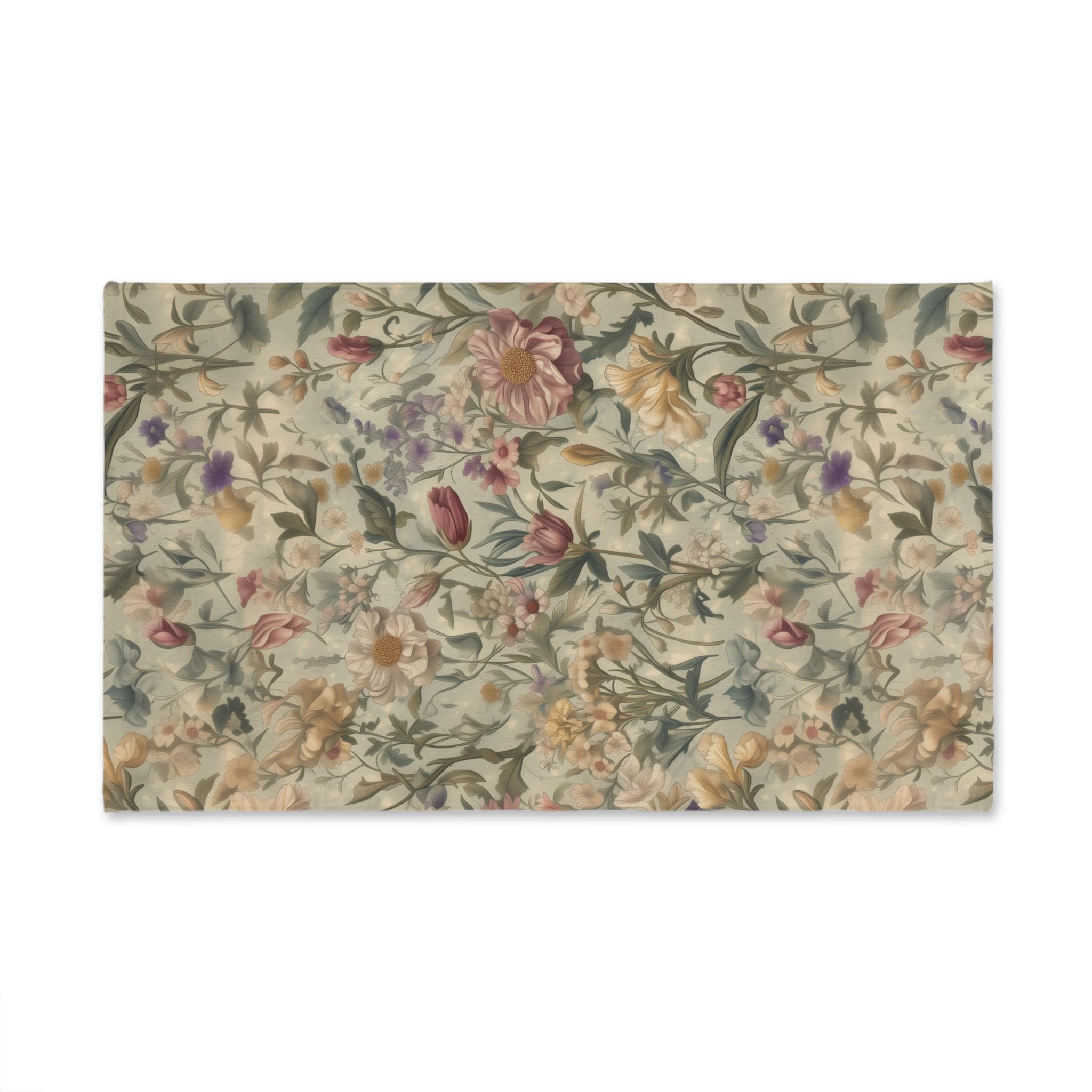 Vintage-Inspired William Morris Botanical Hand Towel: Soft Floral Tapestry for Cottage Bath Decor