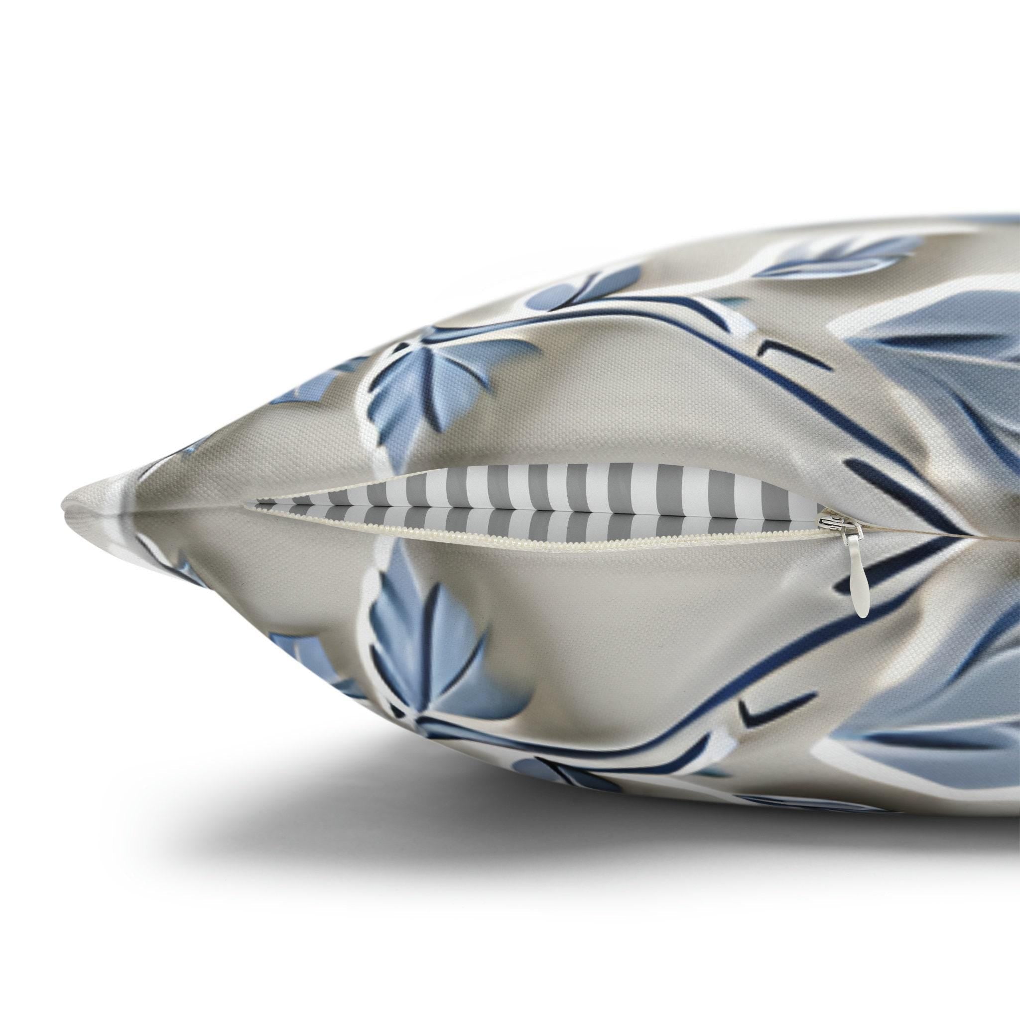 Blue Floral Chinoiserie Pillow Cover: Elegant Home Decor