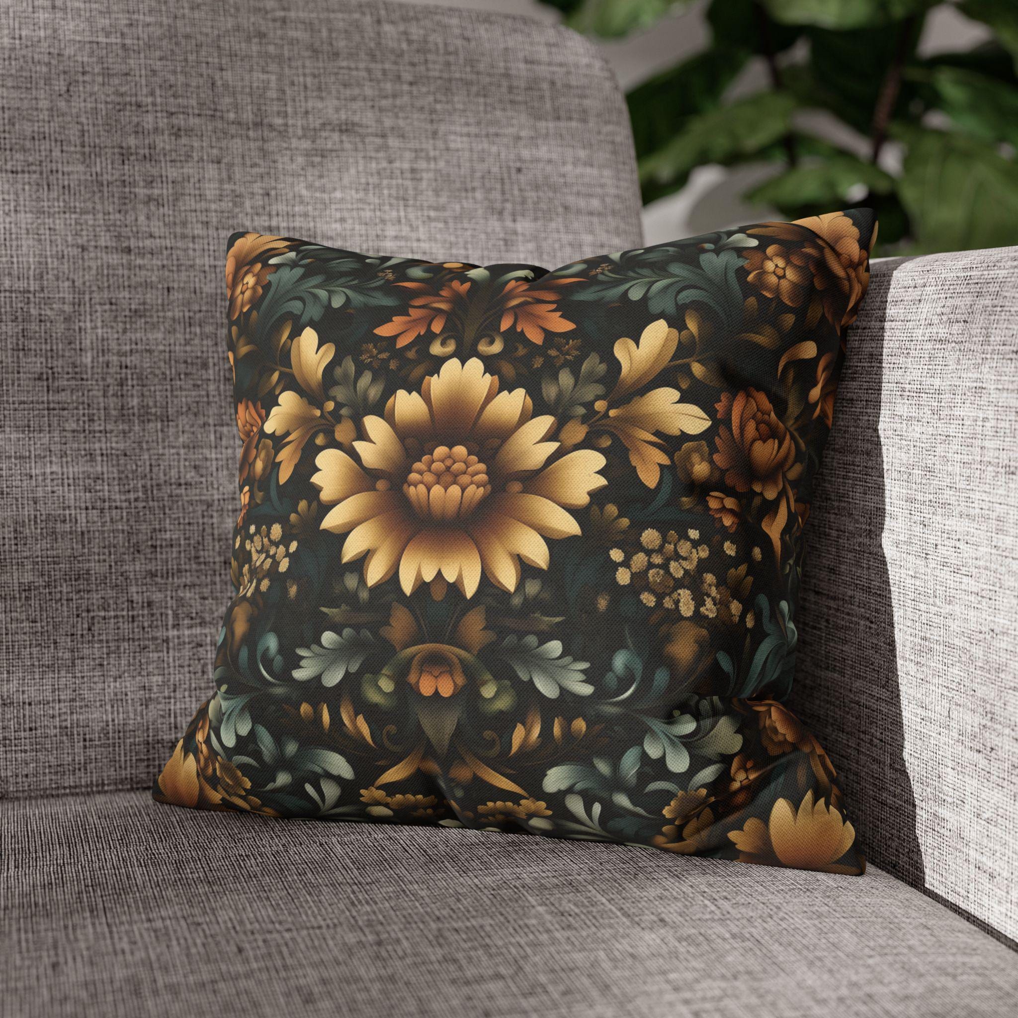 William Morris Fall Pillow Cover: Golden Floral Autumn Tapestry Vintage Style Accent