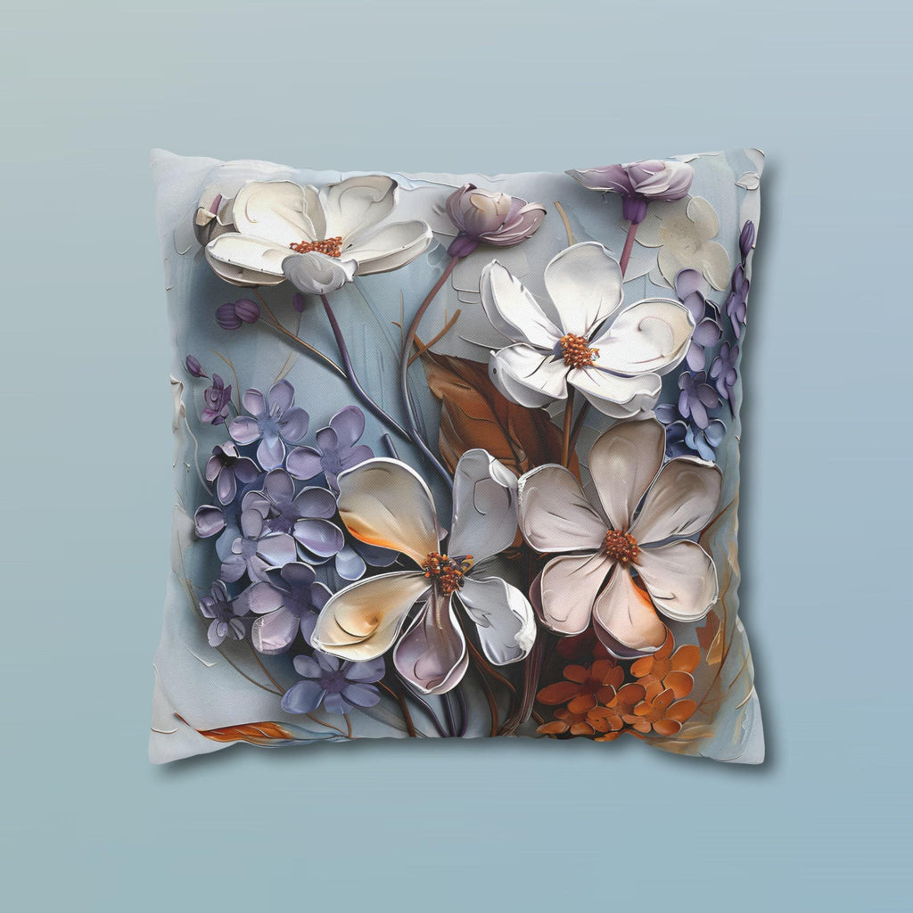 Floral Pillow Cover: Vintage Oil Painting Style, Lilac Blossoms