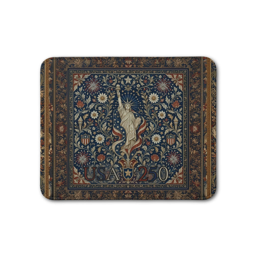 Patriotic Floral Tapestry Leather Placemat: USA 250 Keepsake Decor