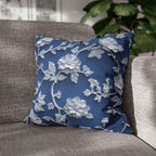 Blue & White Chinoiserie Pillow Cover: Floral Home Decor