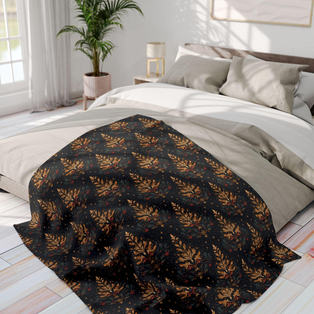 William Morris Christmas Tree Fleece Blanket: Holiday Throw