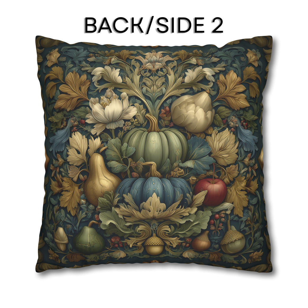 William Morris Pillow Cover Fall Harvest Tapestry Style Pumpkin Botanical Autumn Decor Euro Sizes