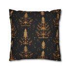 Elegant Christmas Tree Pillow Cover: Gold & Red Holiday Decor