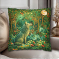William Morris Inspired Pillow Cover: Full Moon Woodland Wolf Design