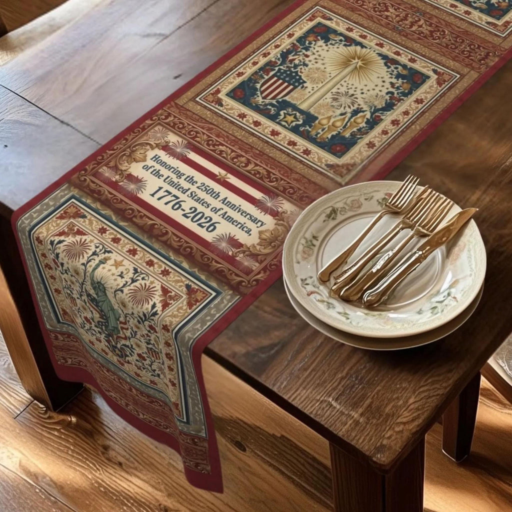 Patriotic Table Runner: America 250th Anniversary Home Decor
