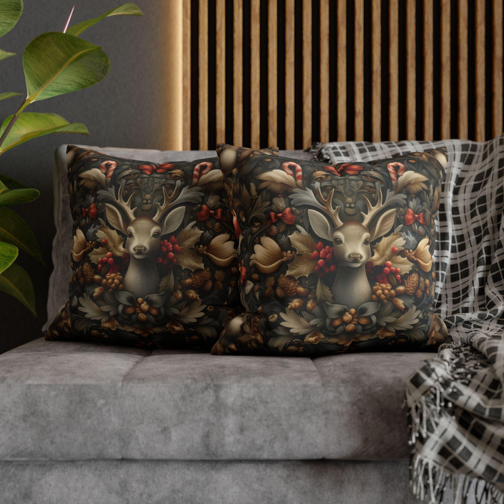 William Morris Deer Christmas Pillow Cover: Woodland Holiday Accent
