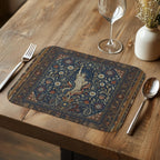 Patriotic Floral Tapestry Leather Placemat: USA 250 Keepsake Decor