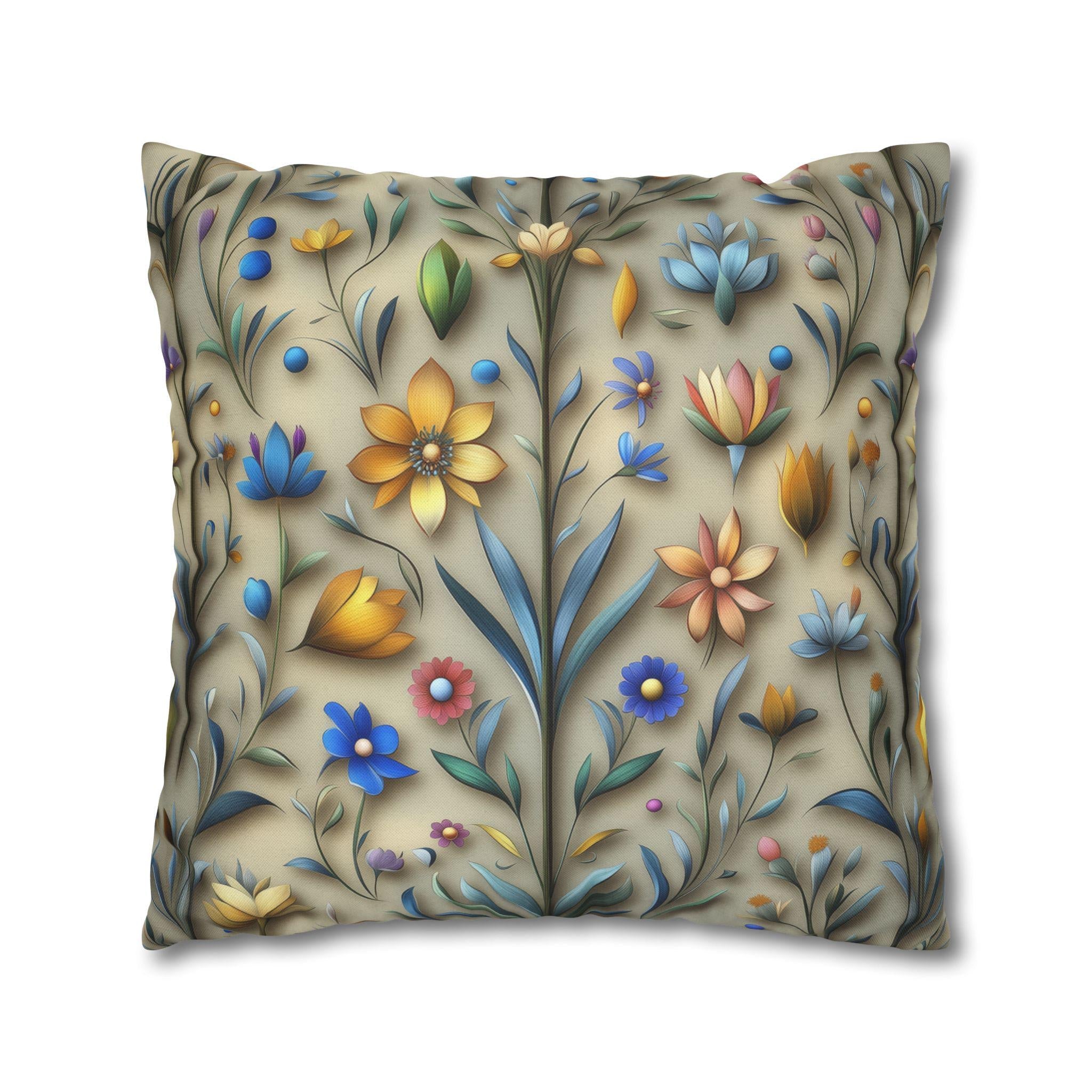 William Morris Inspired Floral Pillowcase: Arts & Crafts Botanical Cushion Cover for Home Decor