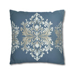 Elegant Teal Damask Pillowcase: Baroque-Inspired Floral Cushion Cover for Luxurious Home Decor