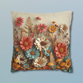 Floral Botanical Garden Pillow Cover: Warm Tone Accent Cushion