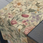 William Morris Inspired Table Runner: Earth Tone Floral Tapestry