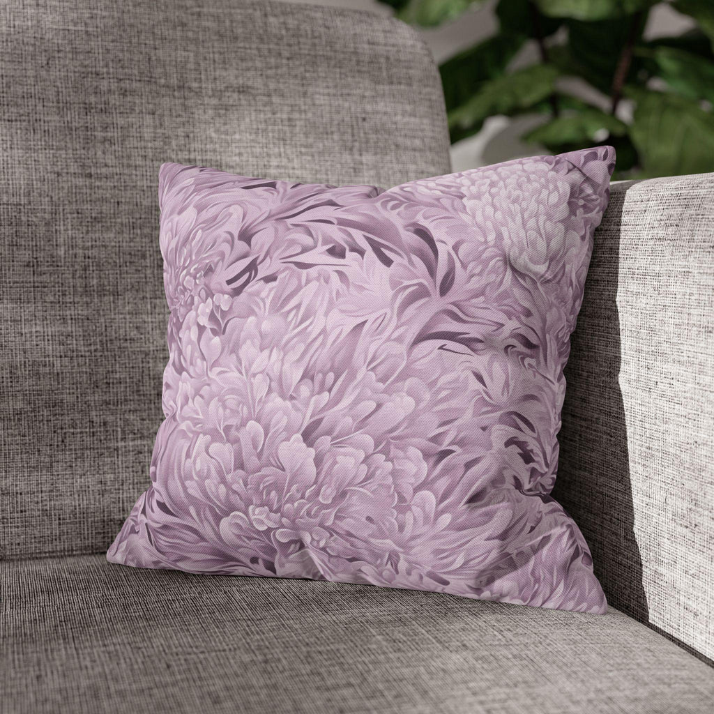 William Morris Inspired Pillow Cover: Modern Lavender Marigold Botanical, Zoomed-In Pattern