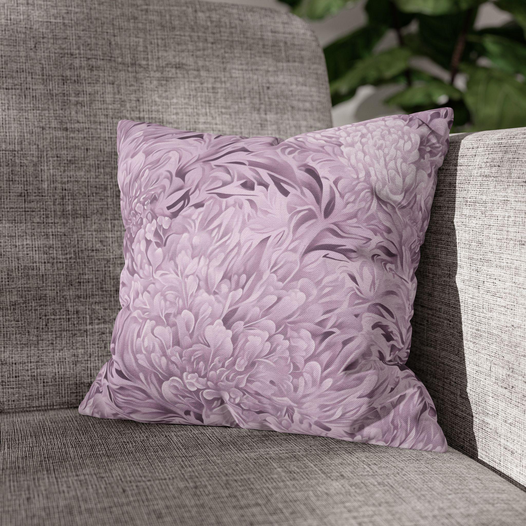 William Morris Inspired Pillow Cover: Modern Lavender Marigold Botanical, Zoomed-In Pattern