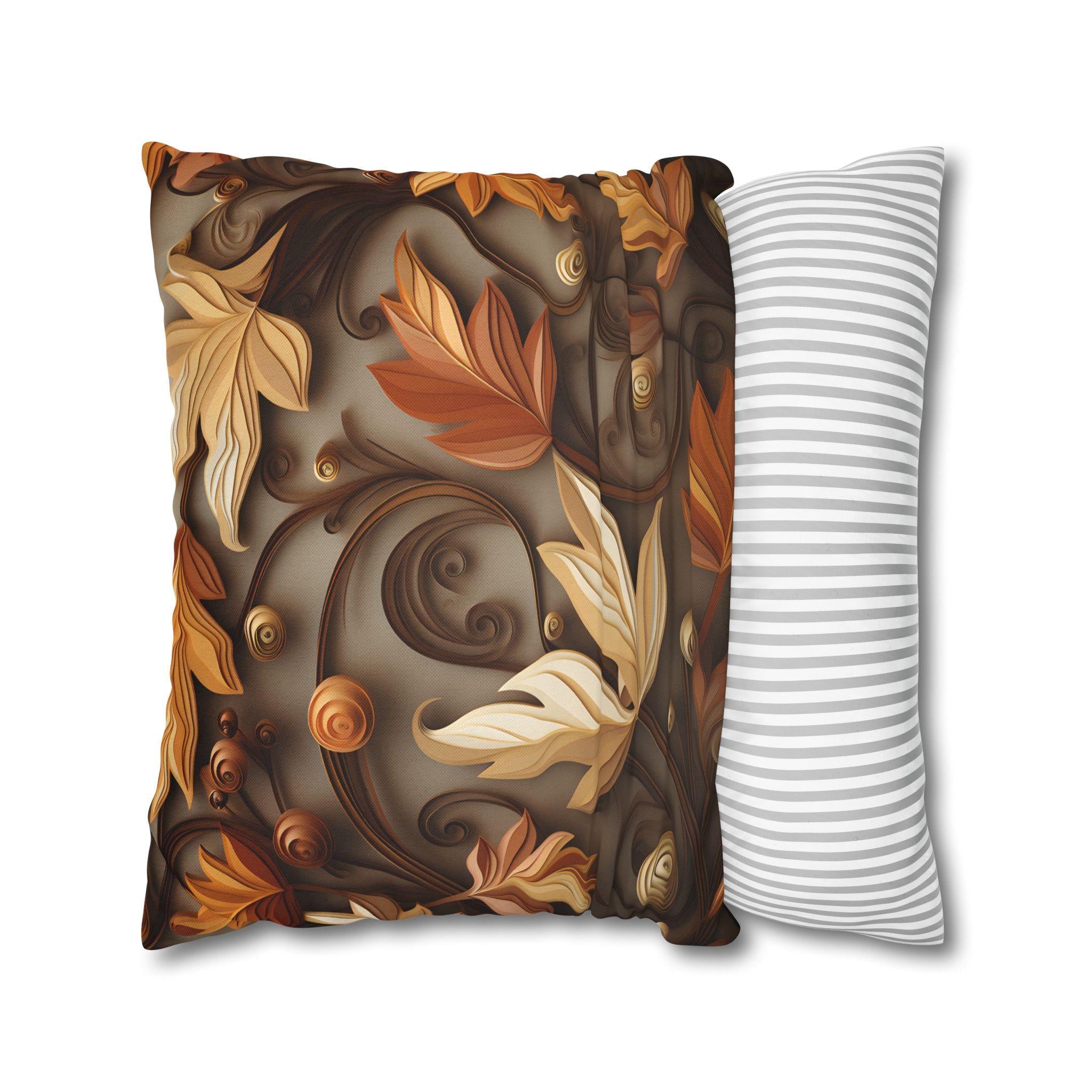 Autumn Decorative Pillowcase with Earthy Rustic Colors of Fall, Home Accent Pillow Cover