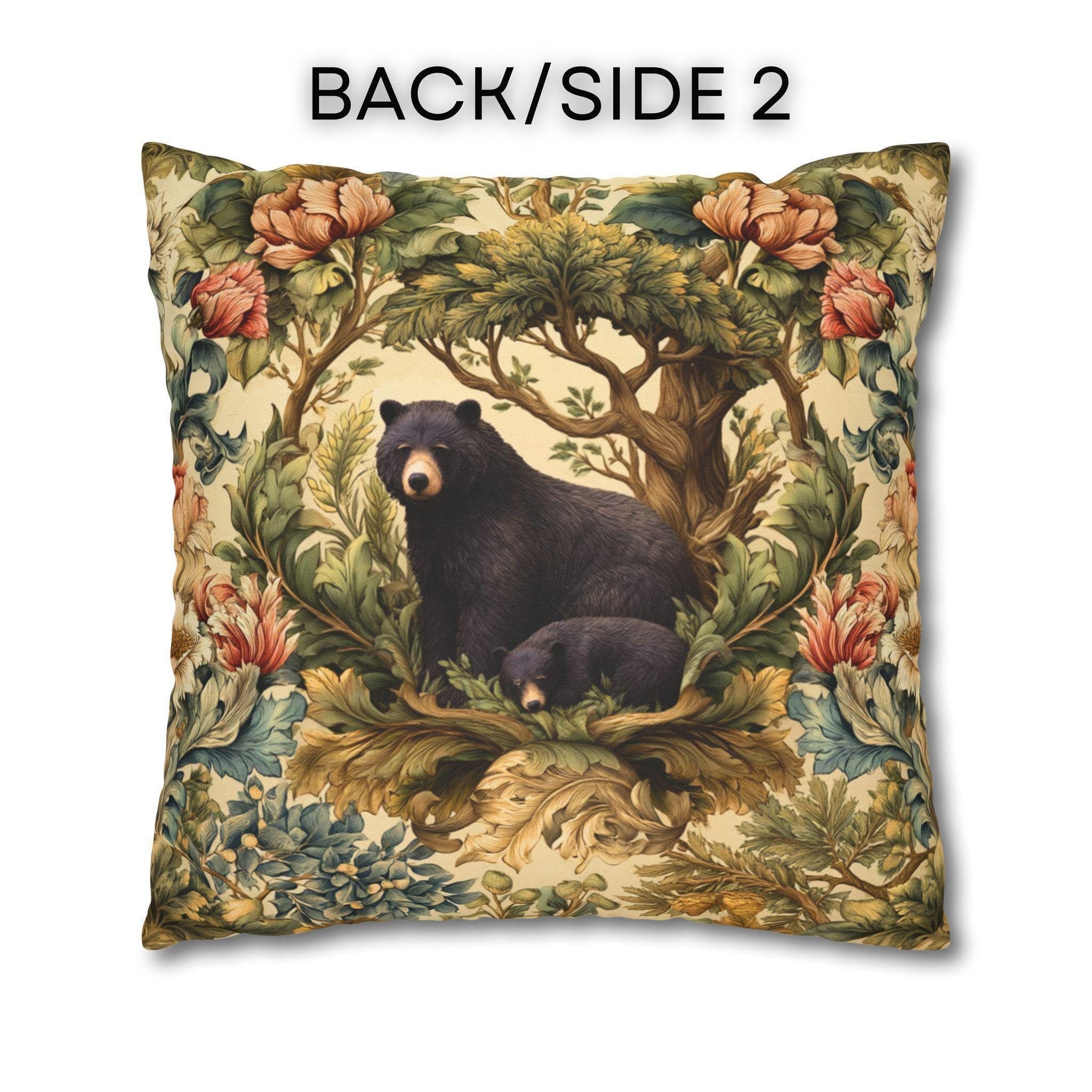 William Morris Woodland Animals Pillow Cover: Squirrel, Skunk, Doe, Bear Designs