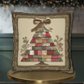 William Morris Inspired Christmas Tree Pillow Cover: Quilted Look with Botanicals