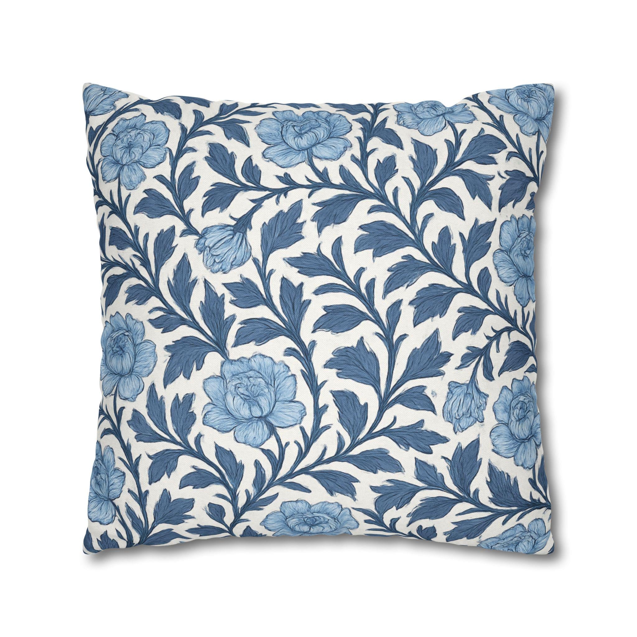 William Morris Inspired Floral Pillow Cover: French Country Cottagecore Decor