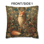 William Morris Inspired Christmas Pillow Cover: Woodland Fox Botanical Holiday Decor