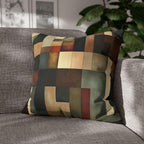 Geometric Abstract Pillowcase: Earthy Muted Tones, Modern Rustic Decor, Hand-painted Effect