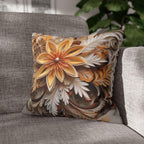 Autumn Chrysanthemum Pillow Cover, Fall Floral Accent Cushion