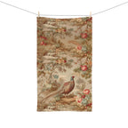 French Country Pheasant Hand Towel: Vintage Style Toile Bird Design for Kitchen or Bath