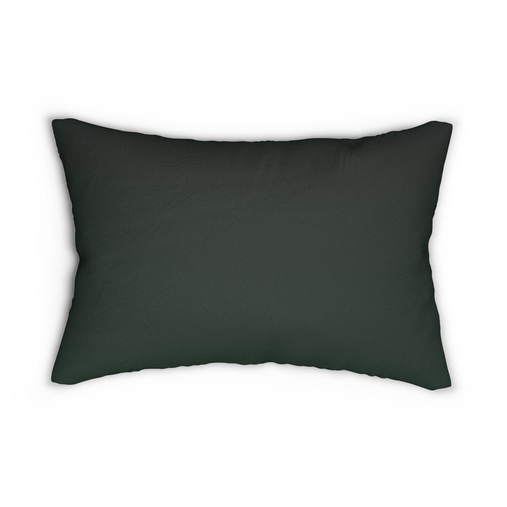 William Morris Christmas Tree Lumbar Pillow Dark Green Charcoal Background Holiday Decor Lumbar Cushion