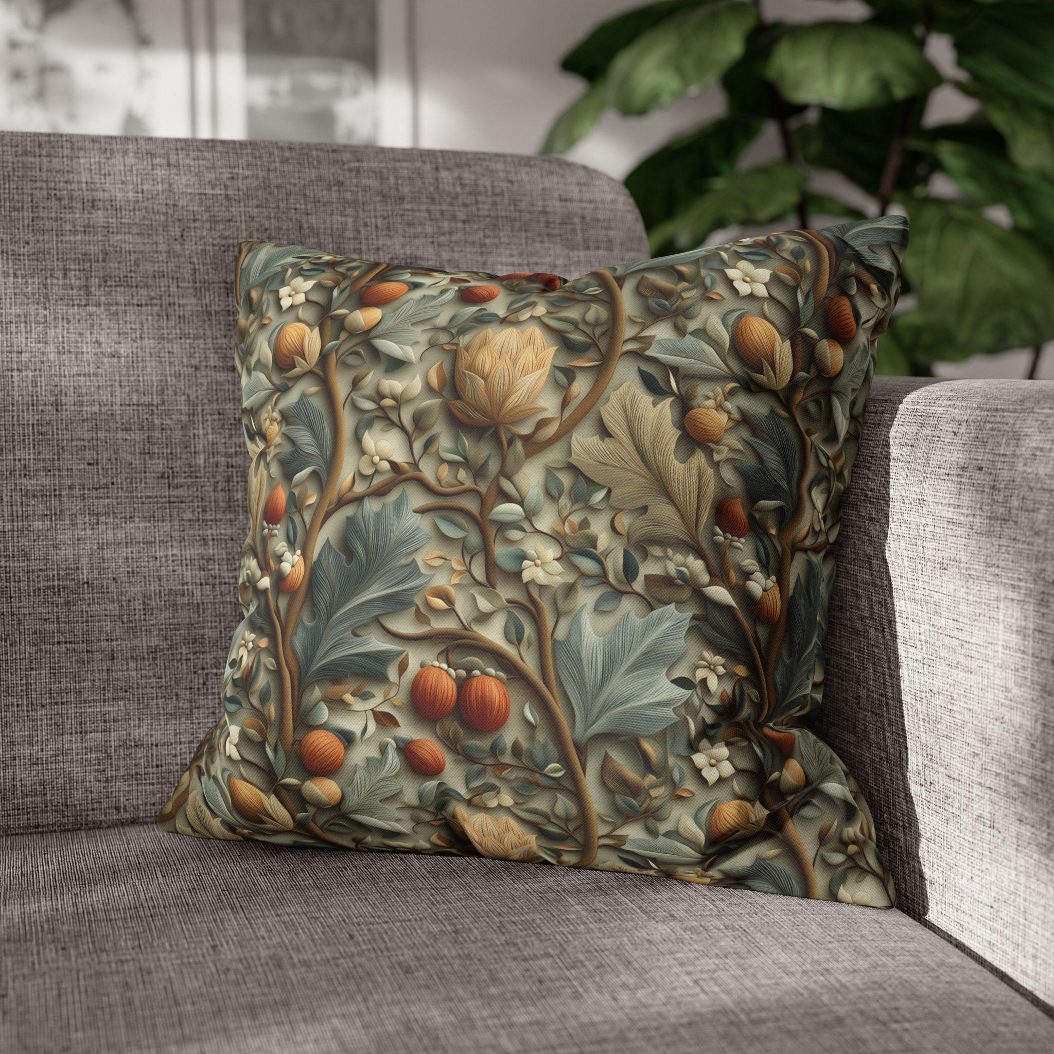 William Morris Autumn Vines Pillow Cover: Botanical Tapestry Fall Decor