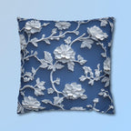 Blue & White Chinoiserie Pillow Cover: Floral Home Decor