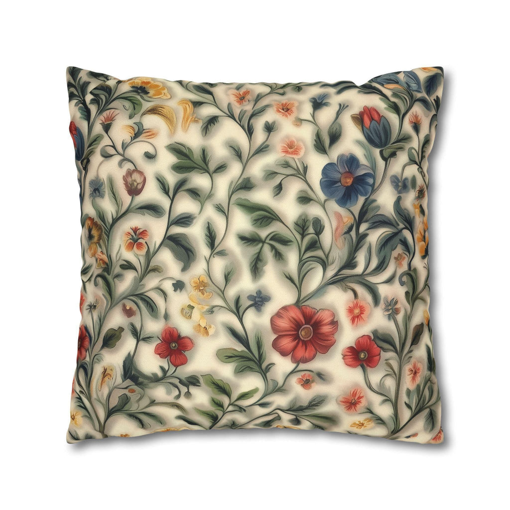Vintage-Inspired William Morris Botanical Floral Cream Throw Pillow Cover - Soft Garden Cushion